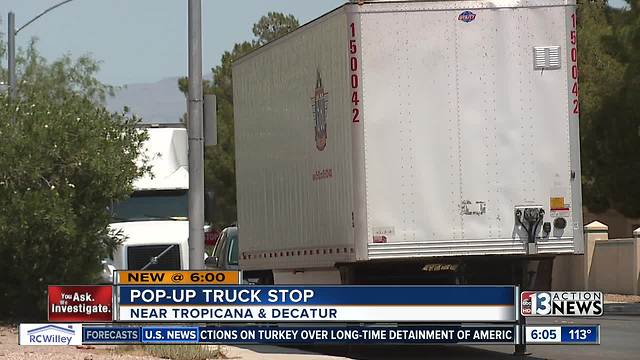 Loud truckers at 'pop-up truck stop' driving some Las Vegas residents crazy