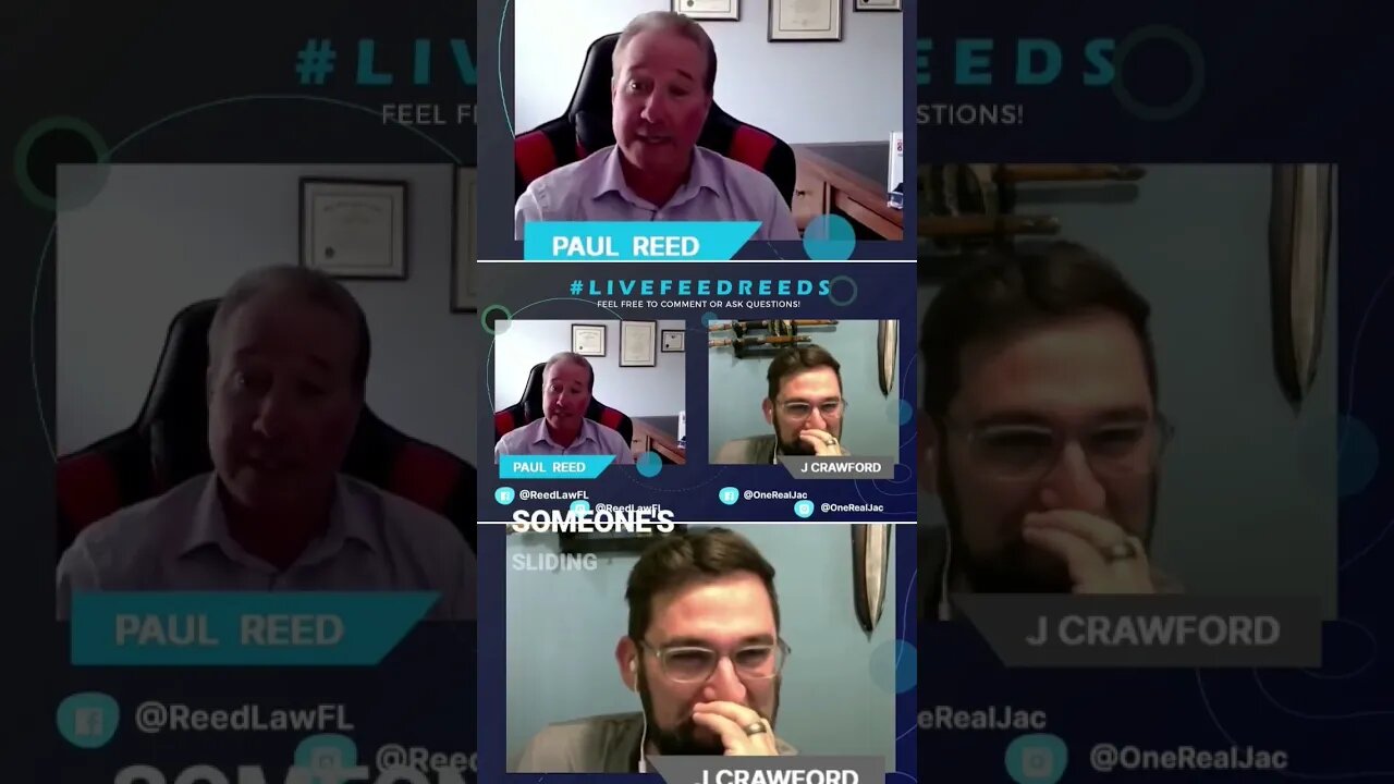 #livefeedreeds is our #podcast every FRIDAY AT 1PM.We talk life, law and ...well sometimes laughter.