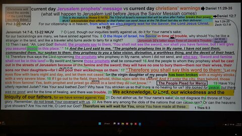 current day Jerusalem prophets message VS current day Christians warnings