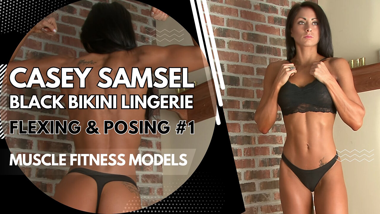 Casey Samsel Muscle Fitness Black Bikini Lingerie 1 4K HD #fitness, #fitnessinspiration, #lingerie