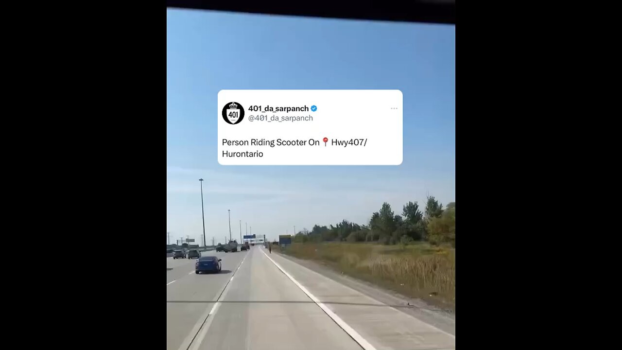 Man driving scooter on highway