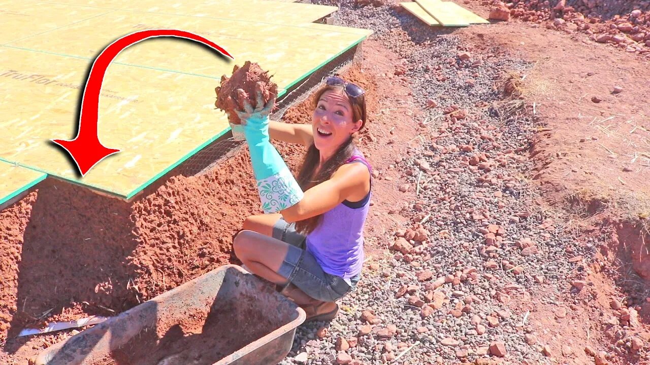 Sealing Our Earthbag Root Cellar with Cob