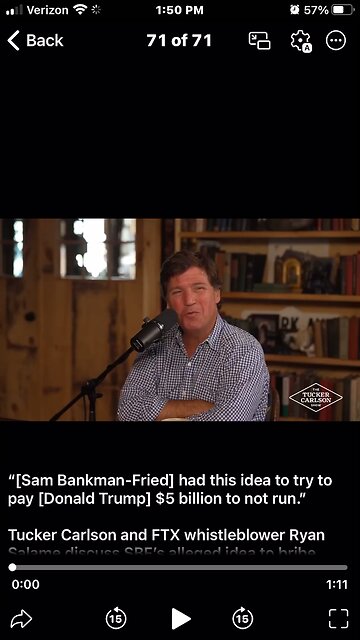 “[Sam Bankman-Fried] had this idea to try to pay [Donald Trump] $5 billion to not run.” Tucker