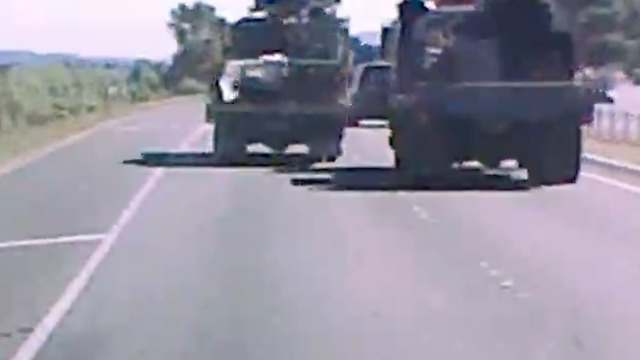 Speeding Truck Near Miss on Highway