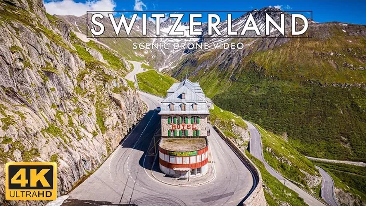 Switzerland 🇨🇭 Scenic Relaxation Drone Video 4K