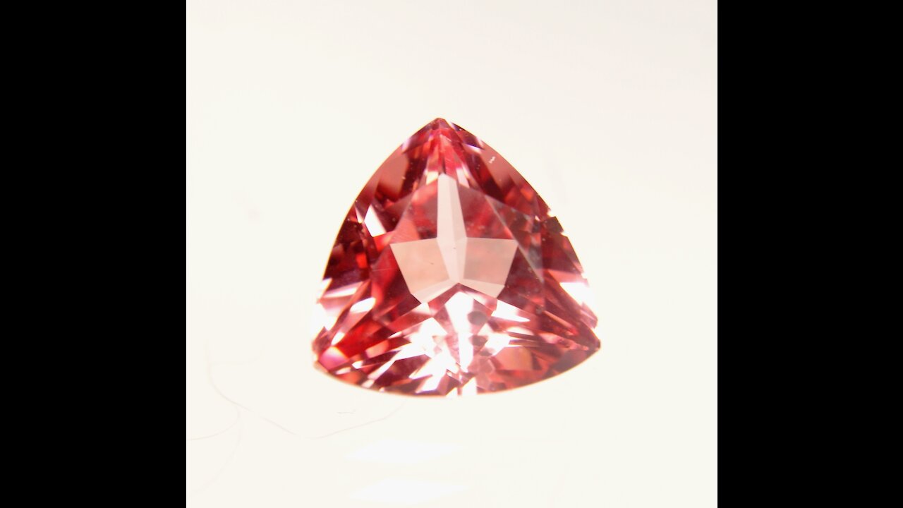 Czochralski Pulled Sapphire Pinkish Orange Padparadscha Trillion