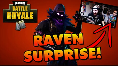 Surprising Our Son with the NEW RAVEN SKIN in Fortnite Battle Royale!