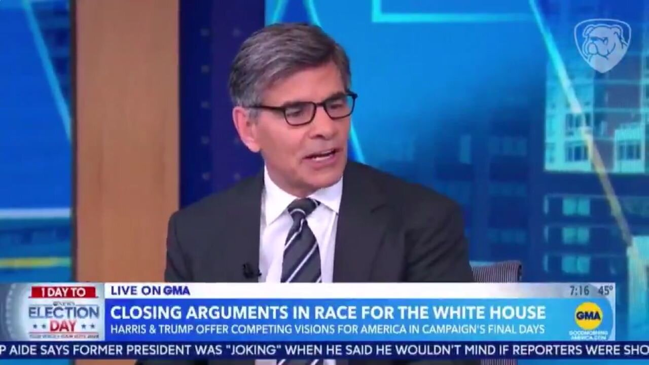 Not Biased At All Ex Clinton Staffer George Stephanopoulos Claims Trump Ends Campaign On A Dark Note