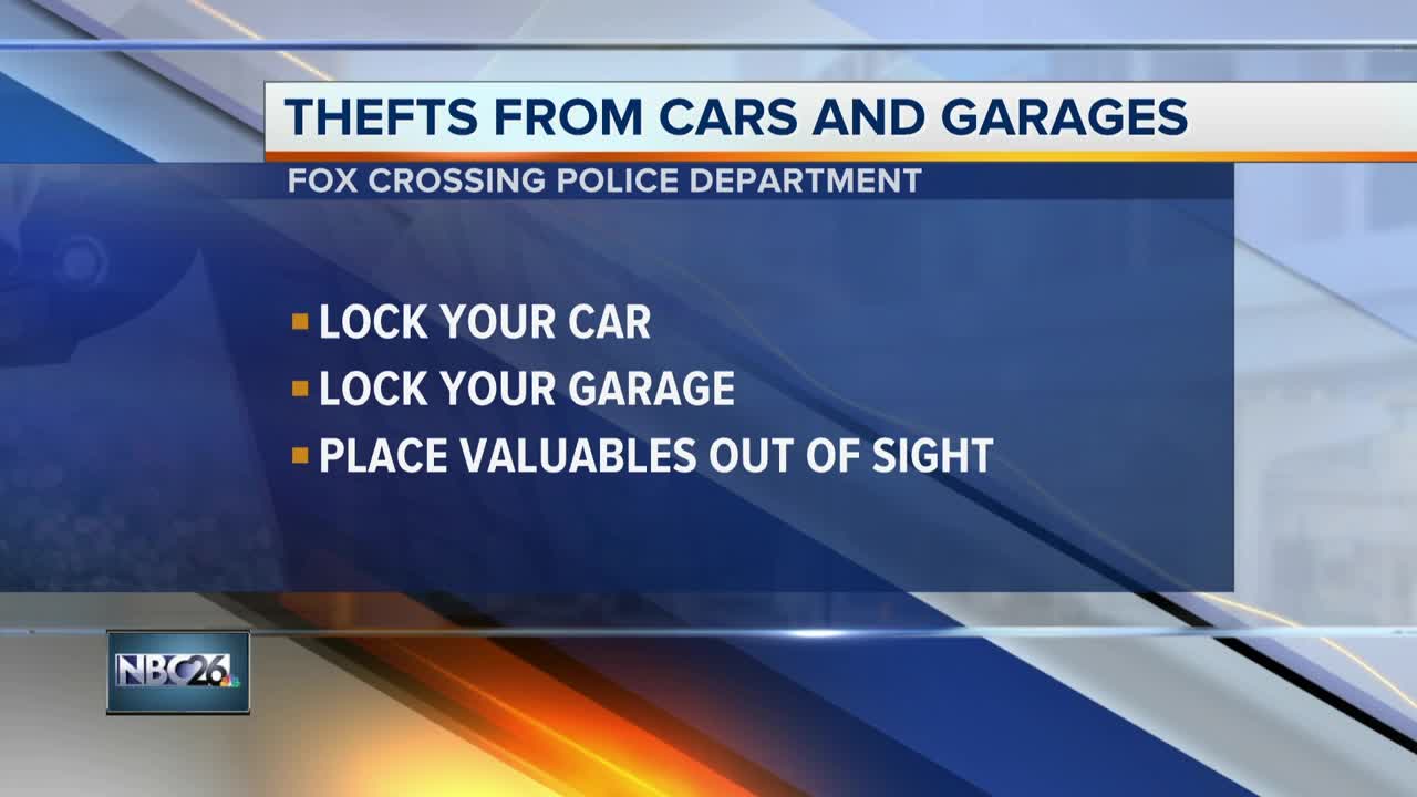 Police in Fox Crossing warn of thefts from unlocked cars, garages