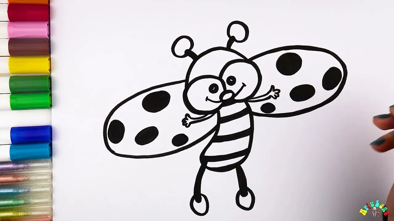 Drawing and Coloring a Ladybug for Kids & Toddlers | Ariu Land