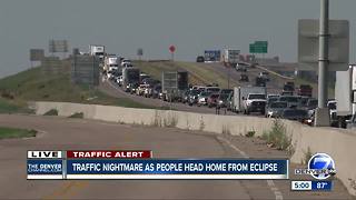 Traffic nightmare as people head home from eclipse