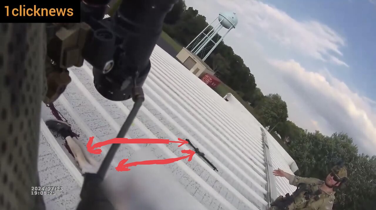 BODYCAM SHOW OFFICERS ON ROOF TOP👮🏻♀️🏚️👮♂️📸DURING TRUMP FAILED ASSASSINATION ATTEMPT🕺🏚️🥷💫