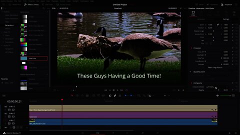 Adding a simple fade to bottom text in Davinci Resolve 17