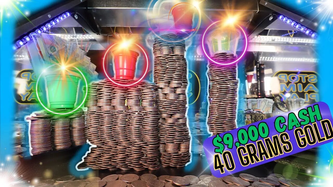 🔥$9,000 cash! 40g Gold! If I Beat This Coin Pusher High Stakes Game!!