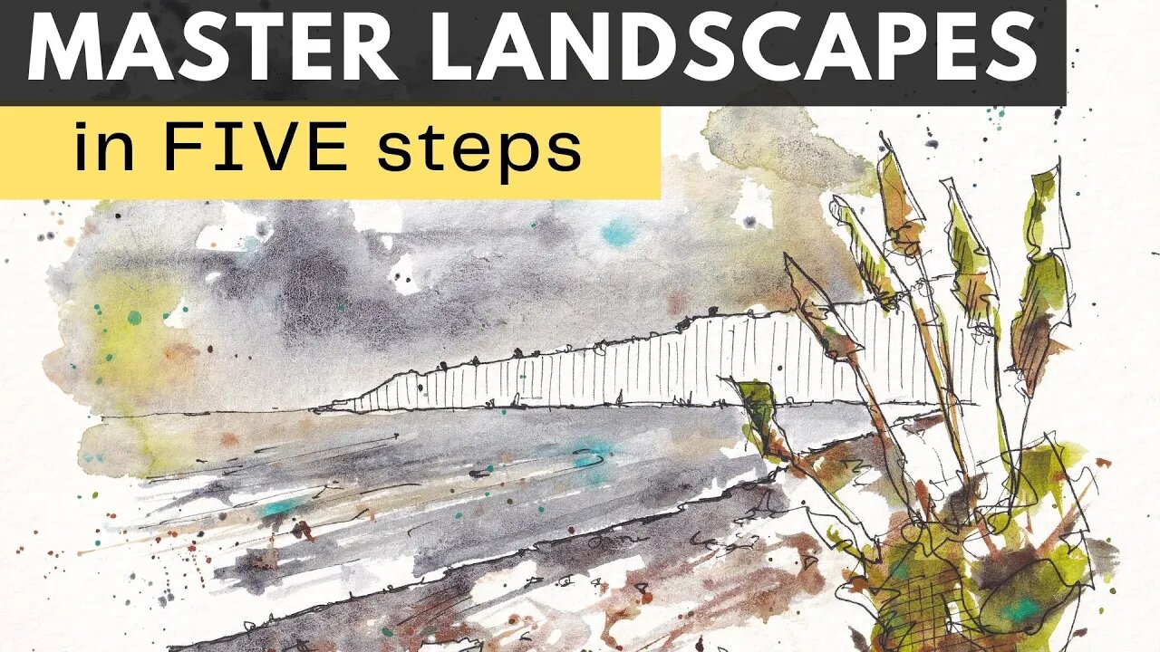Master Landscape Sketching - Ink and Watercolour Tutorial