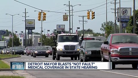 Detroit mayor blasts "no fault" medical coverage in state hearing