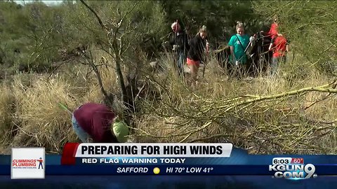 Fire officials warn of high fire risk as winds are expected to pick up today