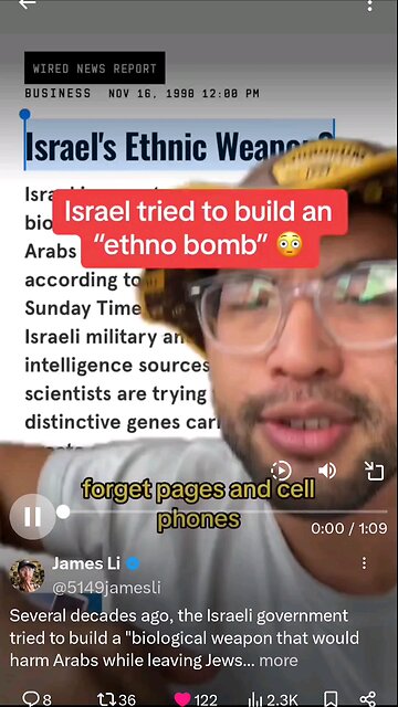 Israel tried to build an "ethno bomb"