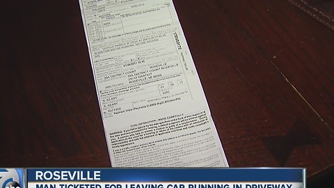 Man gets ticket for leaving car running in driveway