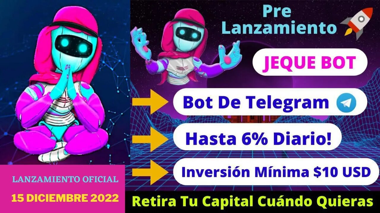 🤖 𝗝𝗘𝗤𝗨𝗘 𝗕𝗢𝗧 🔥 𝟲% 𝗗𝗜𝗔𝗥𝗜𝗢 - 𝗦𝗘 𝗣𝗜𝗢𝗡𝗘𝗥𝗢- 𝗣𝗥𝗘𝗟𝗔𝗡𝗭𝗔𝗠𝗜𝗘𝗡𝗧𝗢