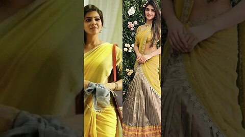 Samantha and sreeleela in sarees #trending #trendingshorts