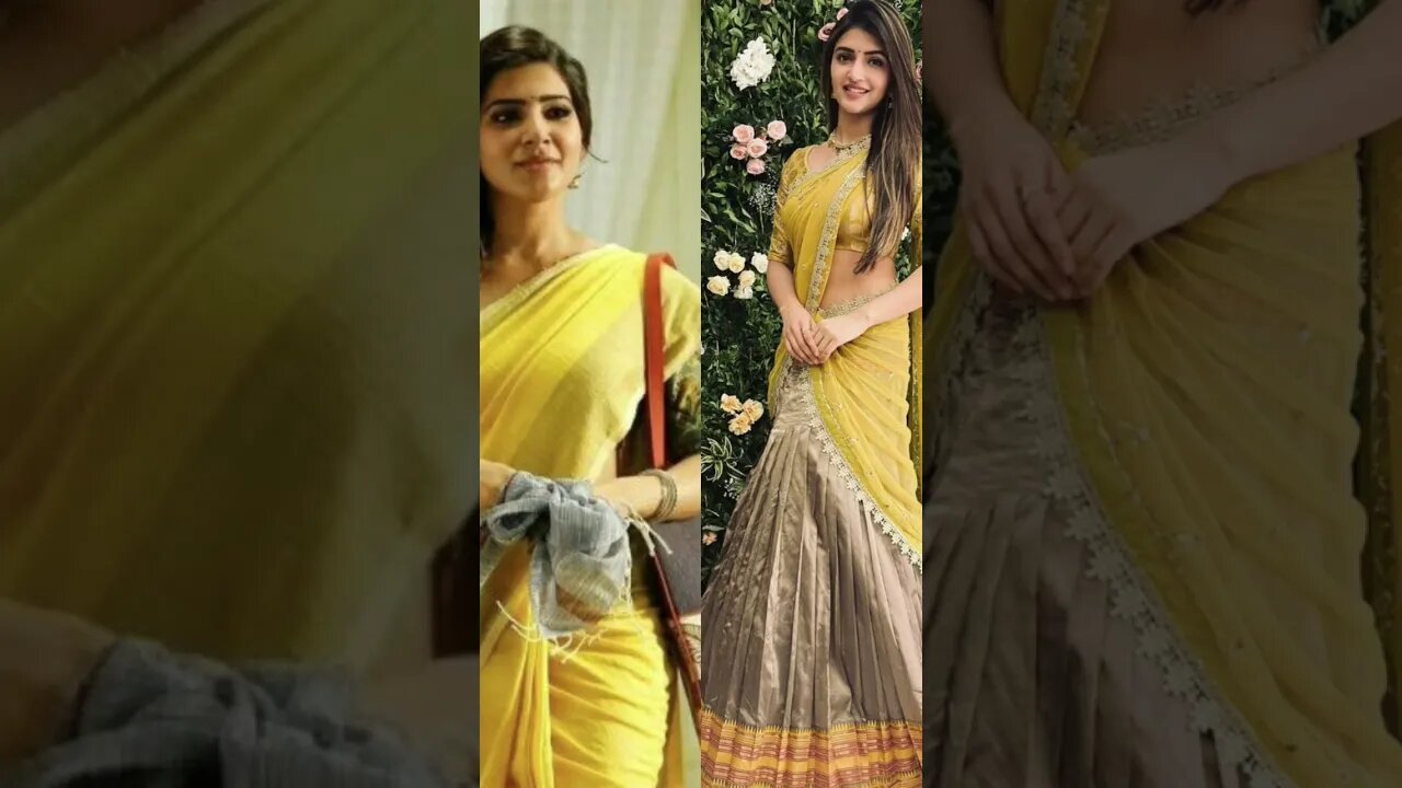 Samantha and sreeleela in sarees #trending #trendingshorts