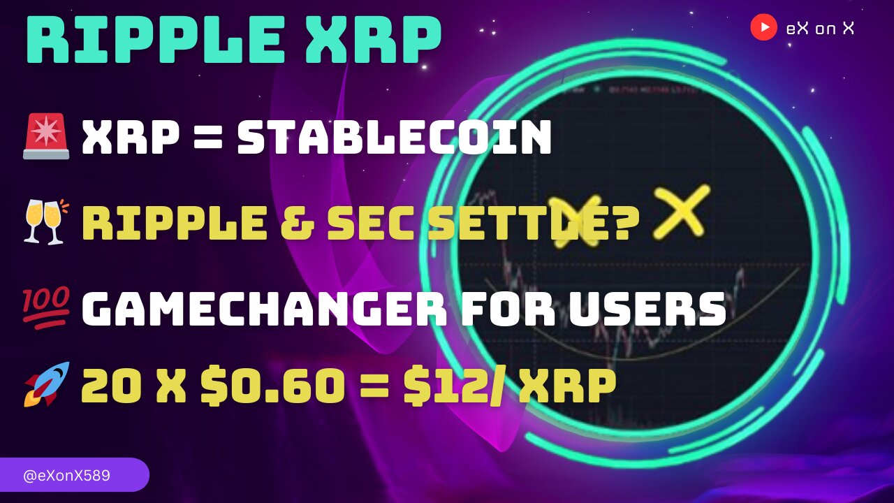 🚨 #XRP = #STABLECOIN🥂 #RIPPLE & #SEC SETTLE?💯 GAMECHANGER FOR USERS & DEVS🚀 20 X $0.60 = $12/ $XRP