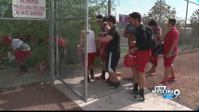 Tucson High practicing at Cherry Field