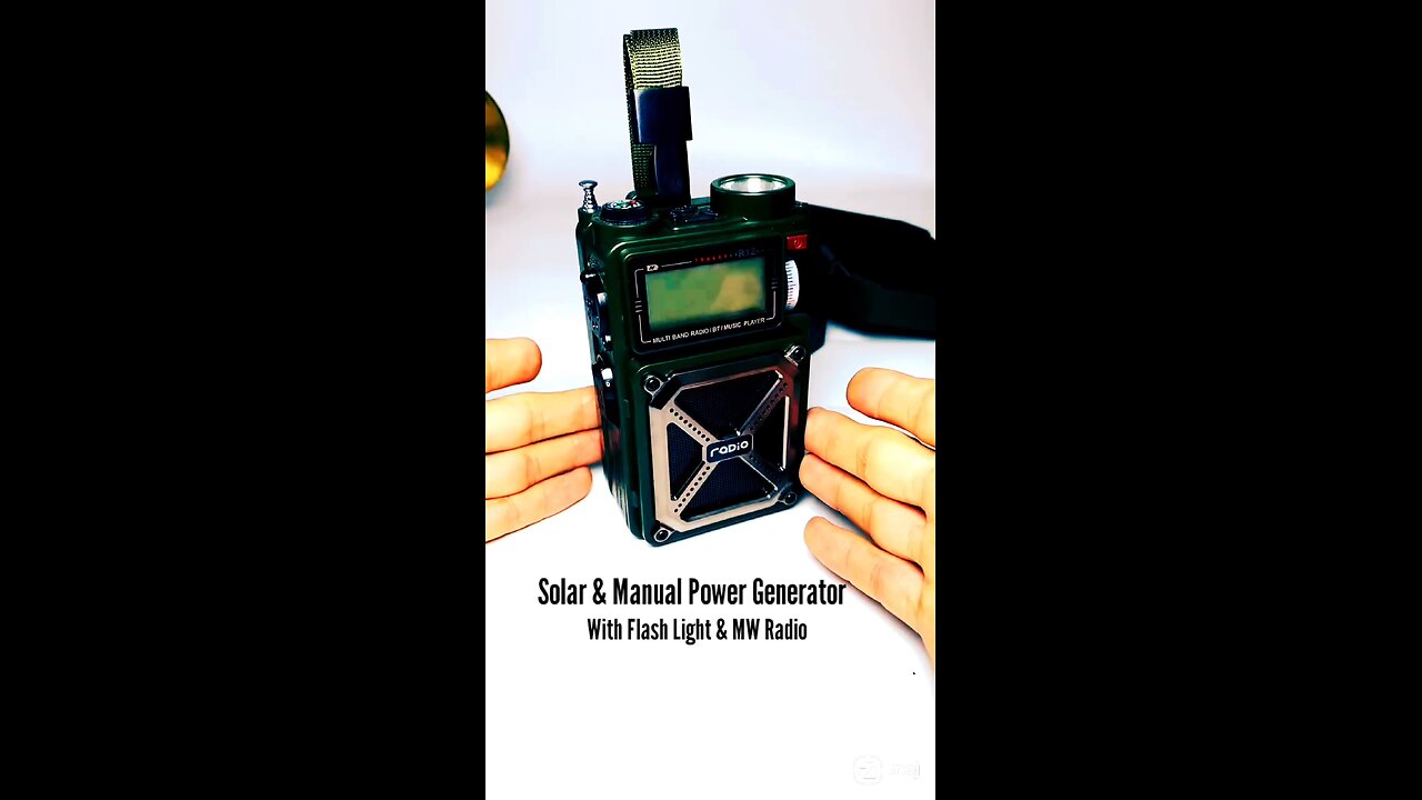 Solar & Manual Power Generator with Flash light & MW Radio