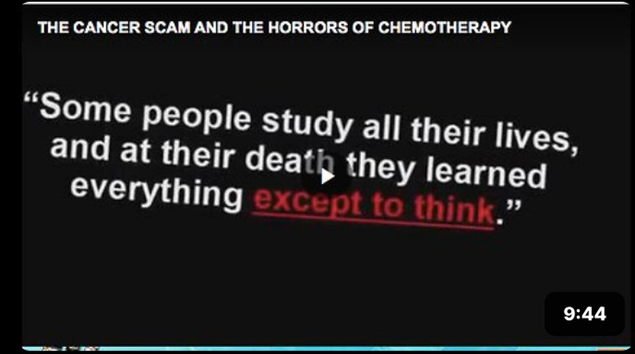 cancer scam and the horrors of chemotherapy