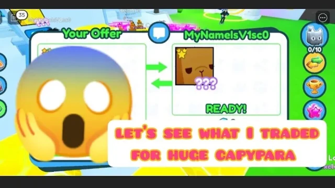 I got huge capypara/ traded exclusive egg and 10b gems/ pet sim x/ Roblox