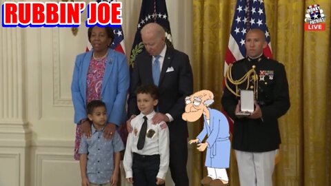 Joe Biden Rubs On Young Boy At Whitehouse Medal Ceremony