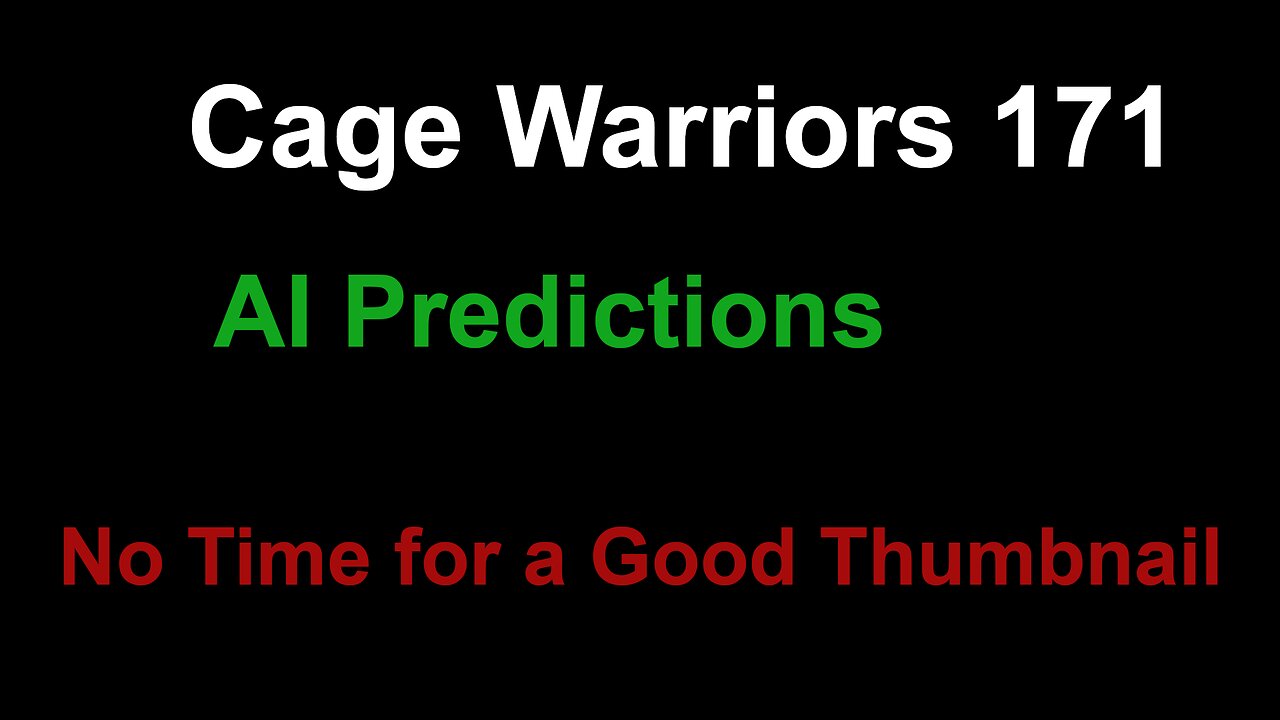 Cage Warriors 171 AI predictions