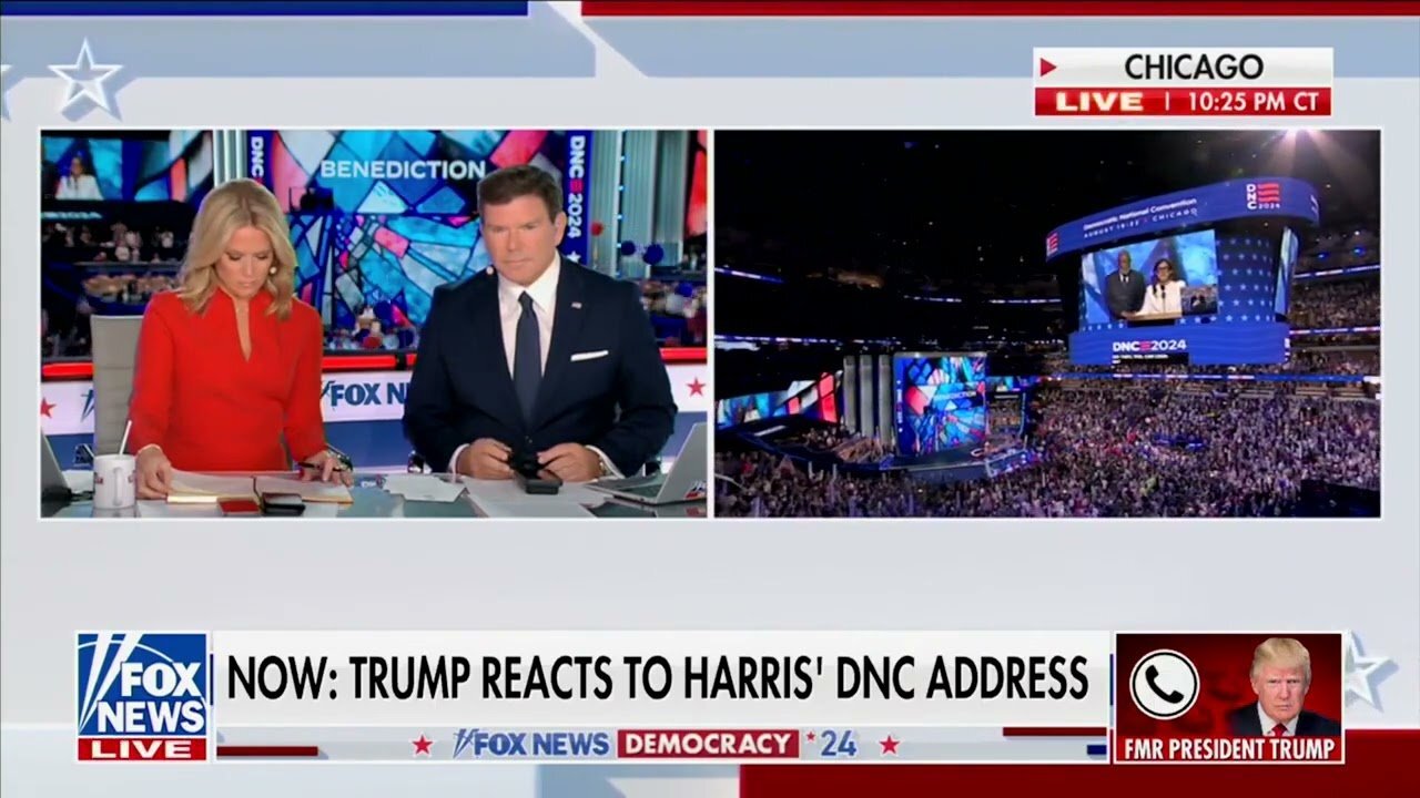 President Trump Reacts To Anchor Baby Kamala's DNC Speech on Fox News