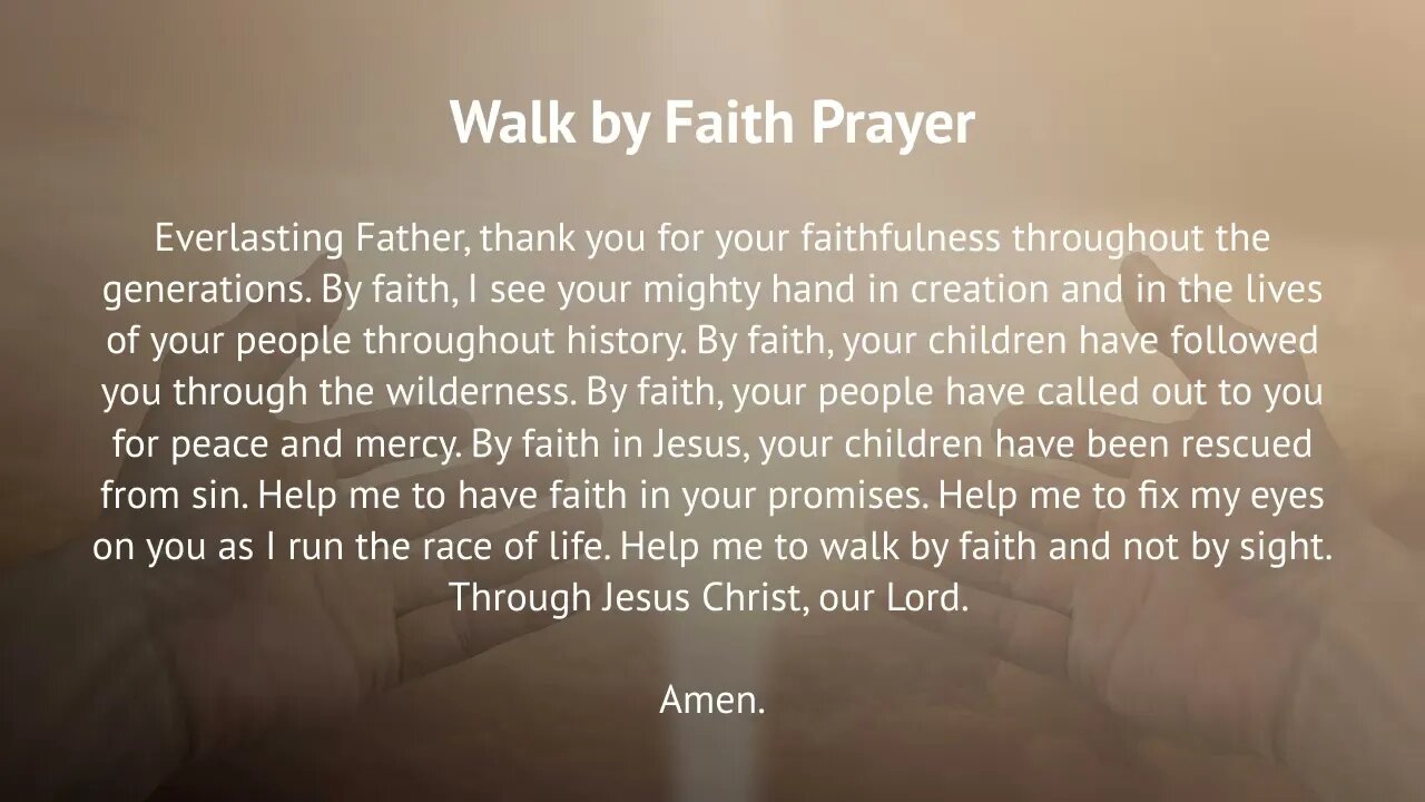 Walk by Faith Prayer (Prayer for Faith and Guidance)