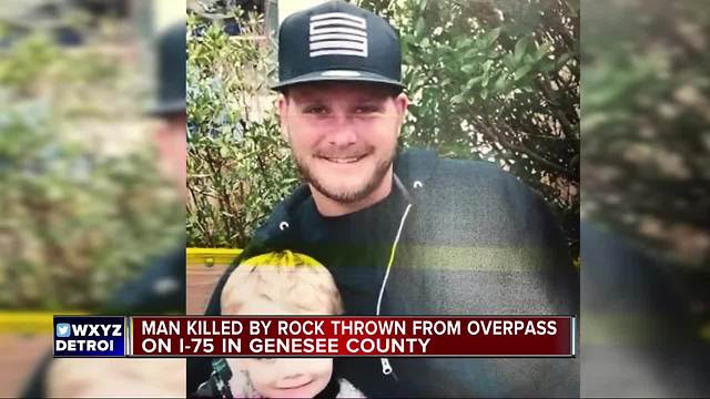 Man hit by rock thrown from overpass dies on I-75 in Genesee Co.