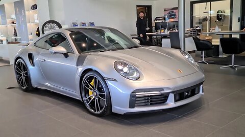 [8k] GT Silver Porsche 992 Turbo S at Porsche Center Danderyd in 8k super resolution