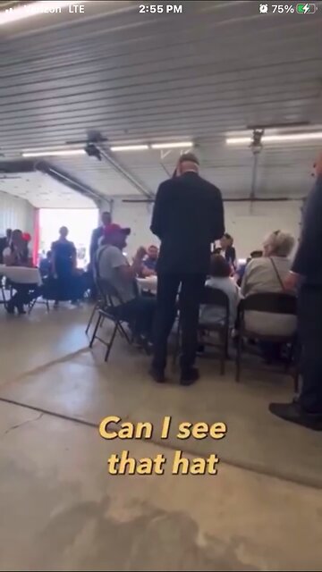 Biden puts on a Trump 2024 hat in Shanksville, PA today Peer pressure is a bitch lol