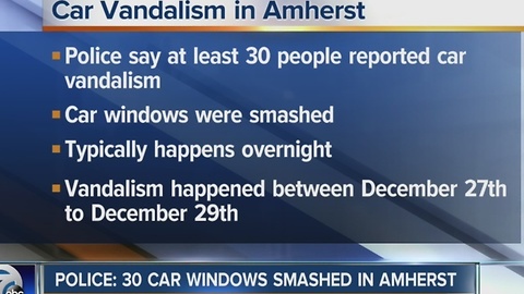 Amherst Police investigating slew of window smashing