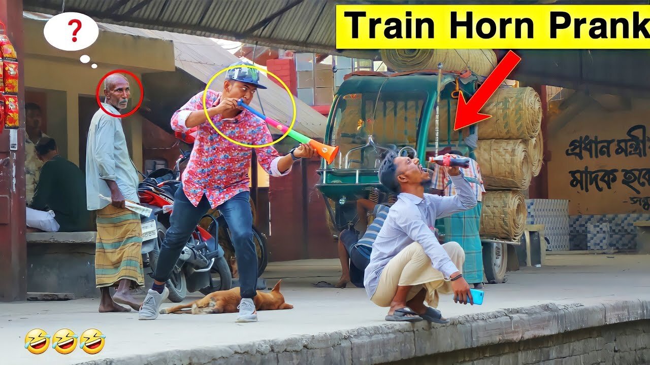 Watch Train Horn Prank 2022 | Best of The Train Horn Prank on Public (Part 5)