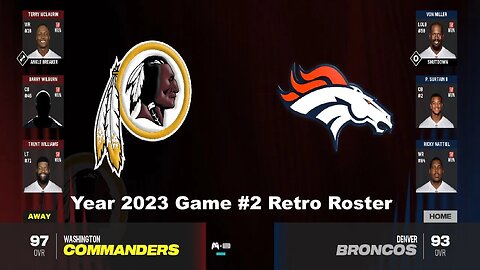 Madden 24 Redskins Vs Broncos Year 2023 Retro