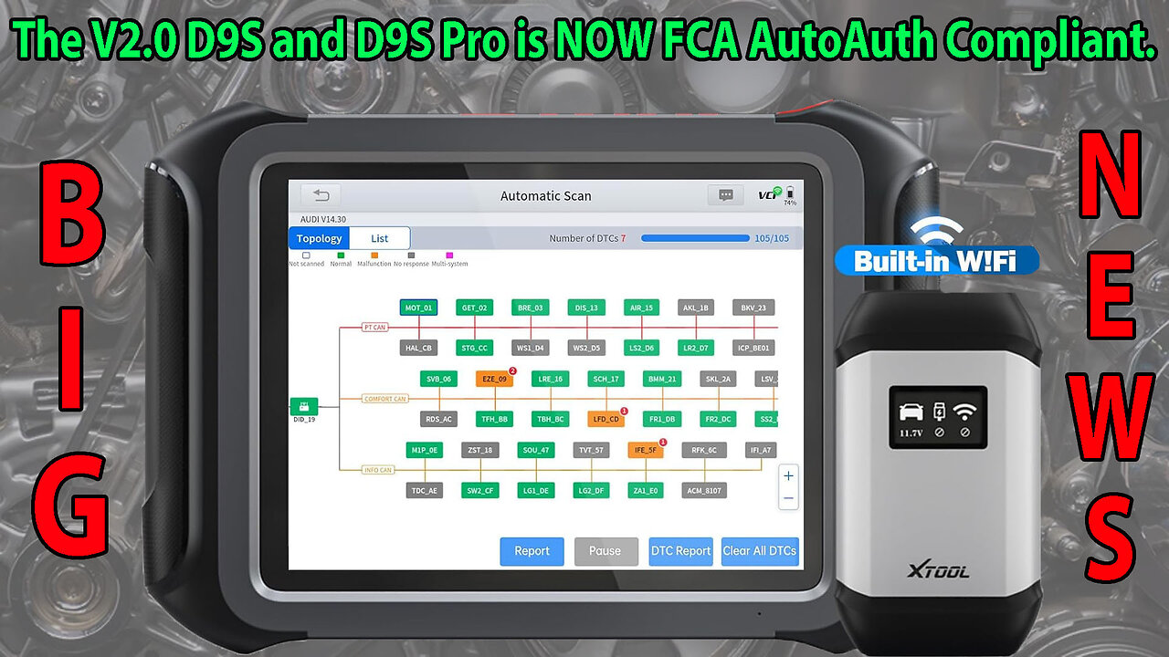 💥Big News💥 Xtool D9S & D9S Pro Ver.2.0 is NOW FCA AutoAuth Compliant.