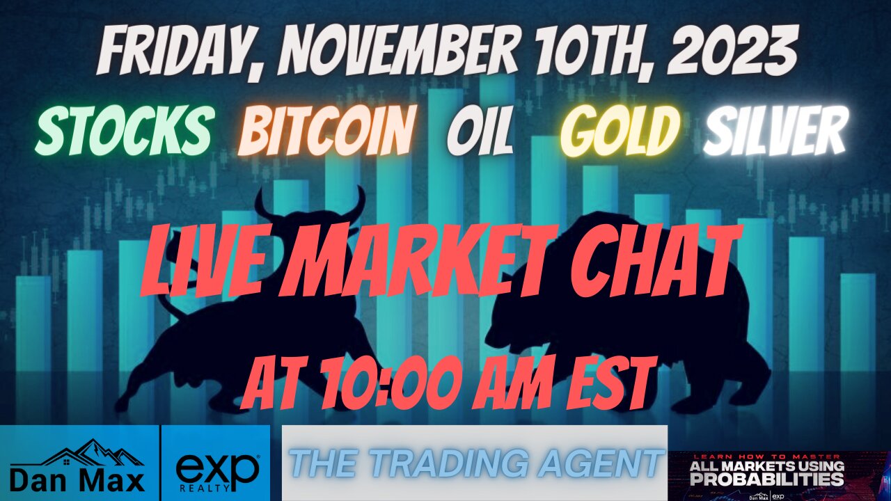 Live Market Chat for Friday, November 10th, 2023 for #Stocks #Oil #Bitcoin #Gold and #Silver