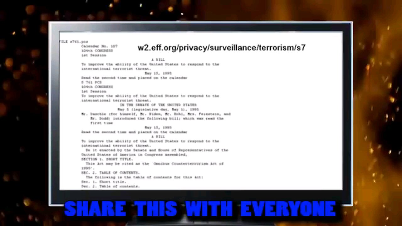 Biden wrote the Patriot Act 6 years before 9/11 but a crisis was needed to pass it…