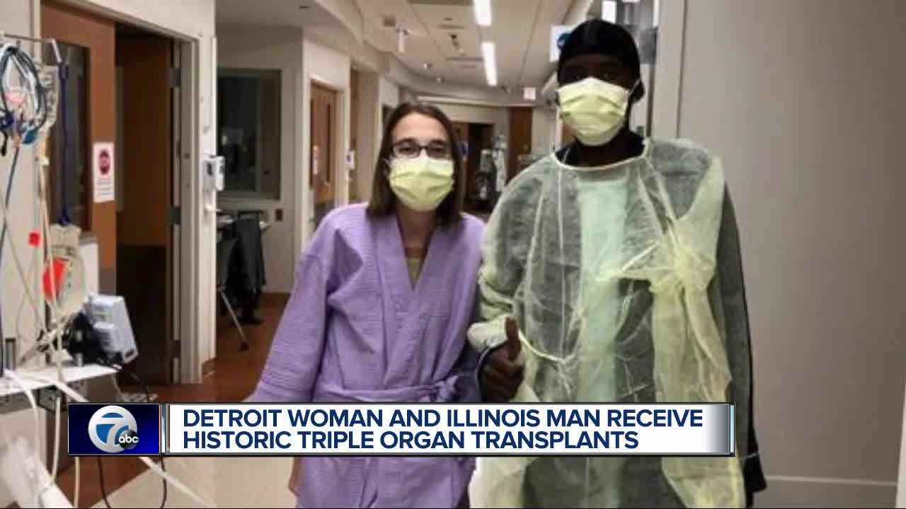 Detroit woman and Illinois man receive historic triple organ transplant