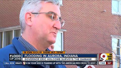 Indiana governor surveys flood damage