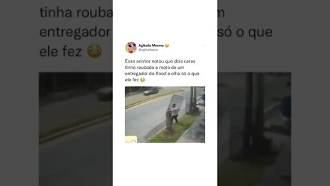 SENHOR NOTOU QUE DOIS CARAS TINHA TOUBADO A MOTO DE UM ENTREGADOR DO IFOOD E OLHA SÓ O QUE ELE FEZ!