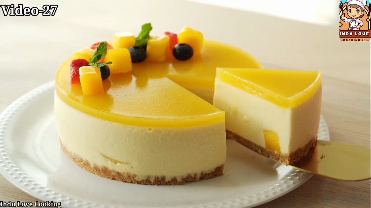 Easy No Bake Mango Cheesecake health and fitness Good cake. @indulovecooking