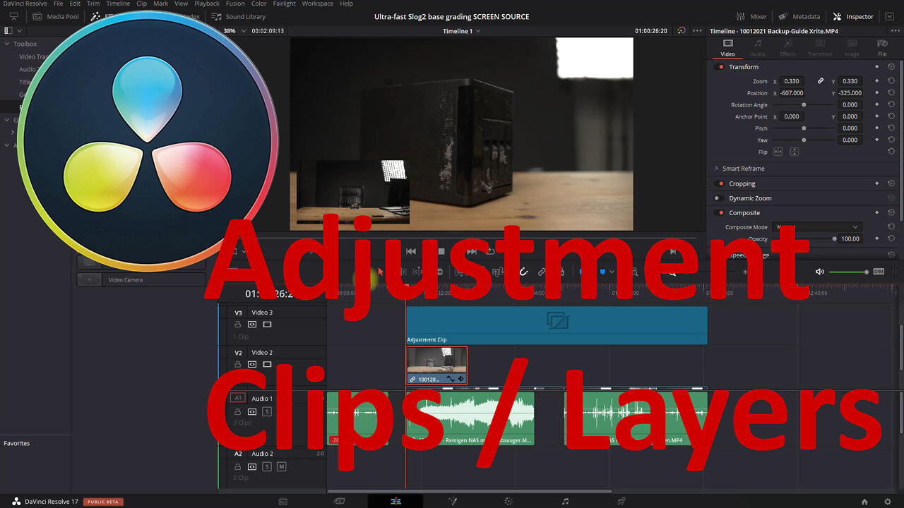 Davinci Resolve Quicktorial: How to Adjustment Clips - Adjustment Layers