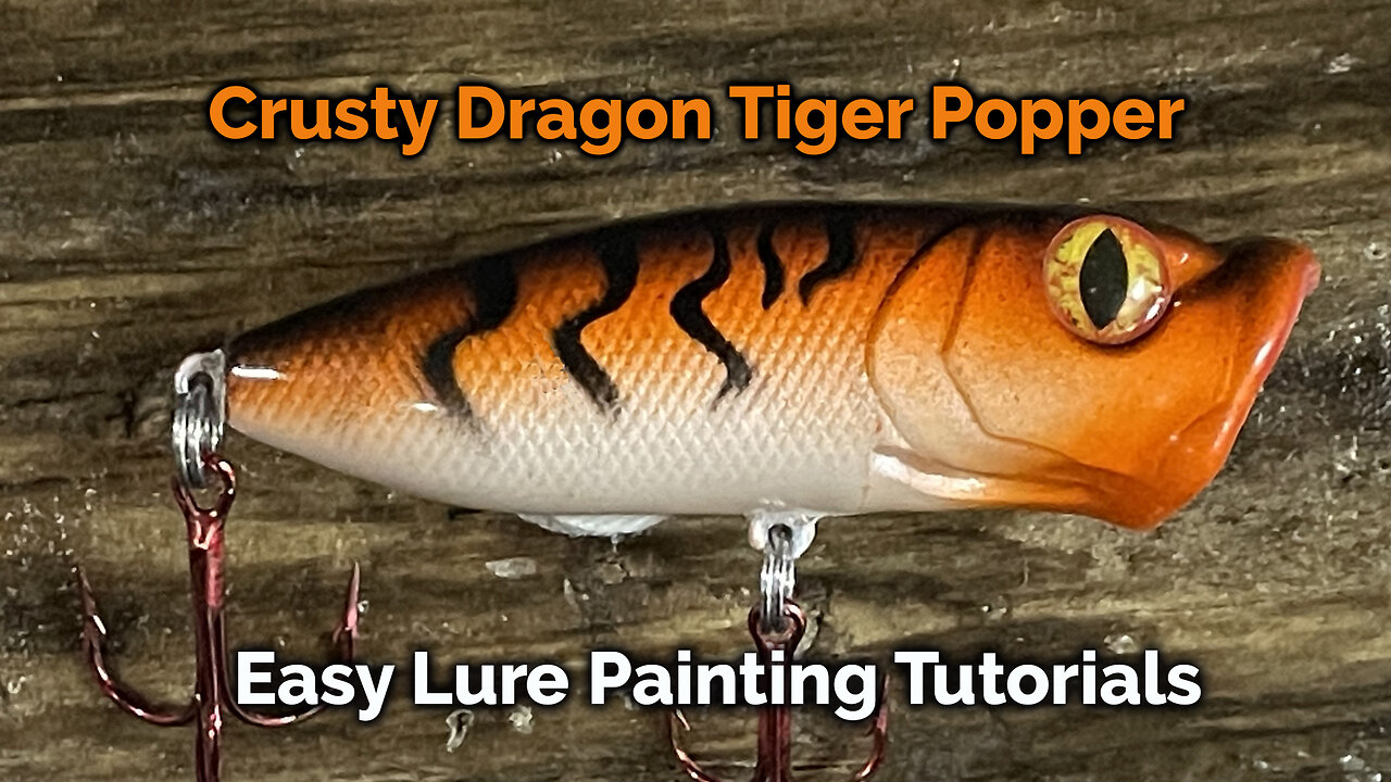 Lure Painting the Crusty Dragon Tiger Topwater Popper - Beginning Airbrush Painting Lures CC042